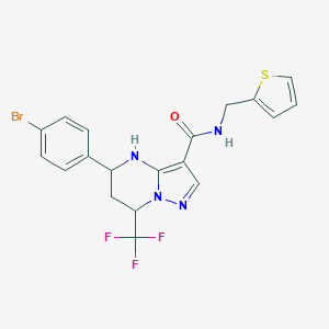 molecular formula C19H16BrF3N4OS B445056 5-(4-bromophenyl)-N-(2-thienylmethyl)-7-(trifluoromethyl)-4,5,6,7-tetrahydropyrazolo[1,5-a]pyrimidine-3-carboxamide 