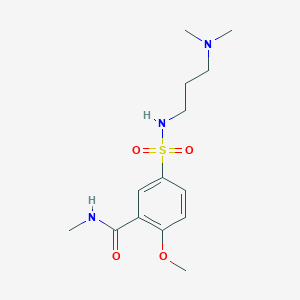 molecular formula C14H23N3O4S B4450571 5-({[3-(dimethylamino)propyl]amino}sulfonyl)-2-methoxy-N-methylbenzamide 