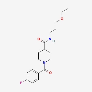 molecular formula C18H25FN2O3 B4450581 N-(3-ethoxypropyl)-1-(4-fluorobenzoyl)-4-piperidinecarboxamide 