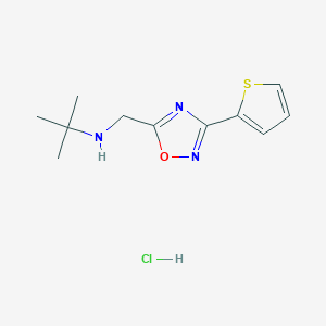 molecular formula C11H16ClN3OS B4450607 tert-butyl{[3-(2-thienyl)-1,2,4-oxadiazol-5-yl]methyl}amine hydrochloride 