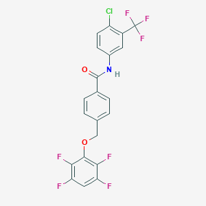 molecular formula C21H11ClF7NO2 B445064 N-[4-chloro-3-(trifluoromethyl)phenyl]-4-[(2,3,5,6-tetrafluorophenoxy)methyl]benzamide 