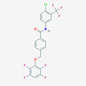 N-[4-chloro-3-(trifluoromethyl)phenyl]-4-[(2,3,5,6-tetrafluorophenoxy)methyl]benzamide