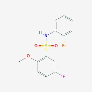 molecular formula C13H11BrFNO3S B4450646 N-(2-bromophenyl)-5-fluoro-2-methoxybenzenesulfonamide 