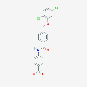 molecular formula C22H17Cl2NO4 B445065 Methyl 4-({4-[(2,5-dichlorophenoxy)methyl]benzoyl}amino)benzoate 