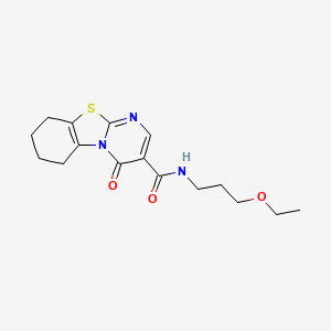 molecular formula C16H21N3O3S B4450662 N-(3-ethoxypropyl)-4-oxo-6,7,8,9-tetrahydro-4H-pyrimido[2,1-b][1,3]benzothiazole-3-carboxamide 