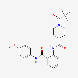 molecular formula C25H31N3O4 B4450670 1-(2,2-dimethylpropanoyl)-N-(2-{[(4-methoxyphenyl)amino]carbonyl}phenyl)-4-piperidinecarboxamide 