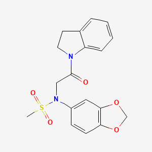 N-1,3-benzodioxol-5-yl-N-[2-(2,3-dihydro-1H-indol-1-yl)-2-oxoethyl]methanesulfonamide