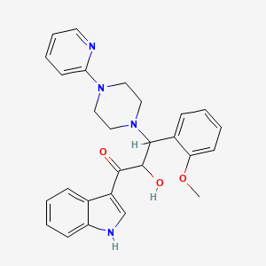 2-hydroxy-1-(1H-indol-3-yl)-3-(2-methoxyphenyl)-3-[4-(2-pyridinyl)-1-piperazinyl]-1-propanone