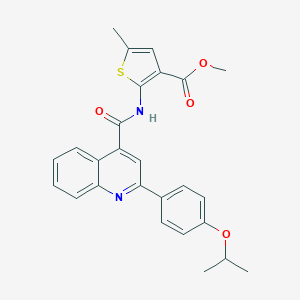 molecular formula C26H24N2O4S B445072 Methyl 2-({[2-(4-isopropoxyphenyl)-4-quinolinyl]carbonyl}amino)-5-methyl-3-thiophenecarboxylate 