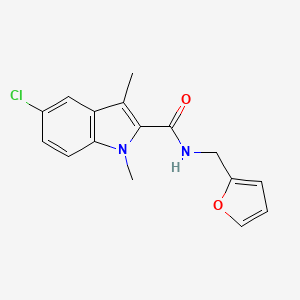 molecular formula C16H15ClN2O2 B4450727 5-chloro-N-(2-furylmethyl)-1,3-dimethyl-1H-indole-2-carboxamide 