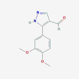 molecular formula C12H12N2O3 B445073 3-(3,4-dimethoxyphenyl)-1H-pyrazole-4-carbaldehyde CAS No. 350997-69-2