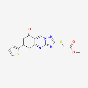 methyl {[8-oxo-6-(2-thienyl)-5,6,7,8-tetrahydro[1,2,4]triazolo[5,1-b]quinazolin-2-yl]thio}acetate