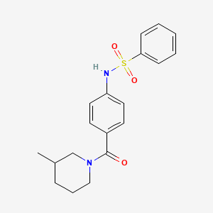 molecular formula C19H22N2O3S B4450775 N-{4-[(3-methyl-1-piperidinyl)carbonyl]phenyl}benzenesulfonamide 