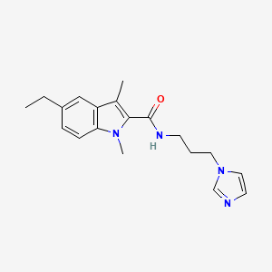 5-ethyl-N-[3-(1H-imidazol-1-yl)propyl]-1,3-dimethyl-1H-indole-2-carboxamide