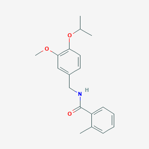 molecular formula C19H23NO3 B4450818 N-(4-isopropoxy-3-methoxybenzyl)-2-methylbenzamide 