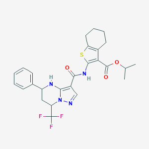 Isopropyl 2-({[5-phenyl-7-(trifluoromethyl)-4,5,6,7-tetrahydropyrazolo[1,5-a]pyrimidin-3-yl]carbonyl}amino)-4,5,6,7-tetrahydro-1-benzothiophene-3-carboxylate