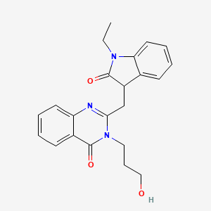 2-[(1-ethyl-2-oxo-2,3-dihydro-1H-indol-3-yl)methyl]-3-(3-hydroxypropyl)-4(3H)-quinazolinone