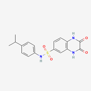 molecular formula C17H17N3O4S B4450871 N-(4-isopropylphenyl)-2,3-dioxo-1,2,3,4-tetrahydro-6-quinoxalinesulfonamide 