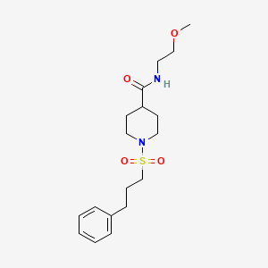 N-(2-methoxyethyl)-1-[(3-phenylpropyl)sulfonyl]-4-piperidinecarboxamide