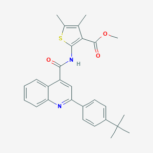 molecular formula C28H28N2O3S B445088 Methyl 2-({[2-(4-tert-butylphenyl)quinolin-4-yl]carbonyl}amino)-4,5-dimethylthiophene-3-carboxylate 