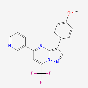 molecular formula C19H13F3N4O B4450885 3-(4-methoxyphenyl)-5-(3-pyridinyl)-7-(trifluoromethyl)pyrazolo[1,5-a]pyrimidine 