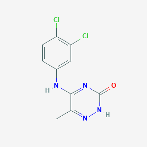 molecular formula C10H8Cl2N4O B4450886 5-[(3,4-dichlorophenyl)amino]-6-methyl-1,2,4-triazin-3(2H)-one 