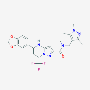 5-(1,3-benzodioxol-5-yl)-N-methyl-7-(trifluoromethyl)-N-[(1,3,5-trimethyl-1H-pyrazol-4-yl)methyl]-4,5,6,7-tetrahydropyrazolo[1,5-a]pyrimidine-2-carboxamide