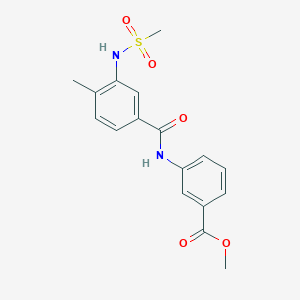 molecular formula C17H18N2O5S B4450911 methyl 3-({4-methyl-3-[(methylsulfonyl)amino]benzoyl}amino)benzoate 