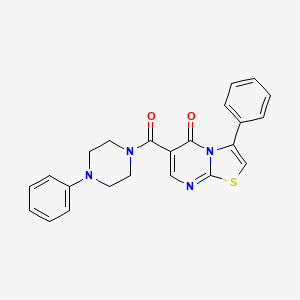 3-phenyl-6-[(4-phenyl-1-piperazinyl)carbonyl]-5H-[1,3]thiazolo[3,2-a]pyrimidin-5-one