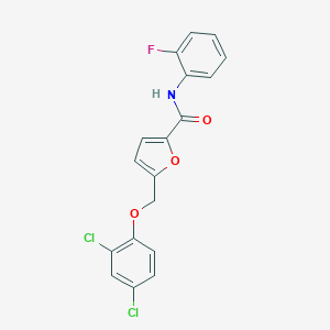 molecular formula C18H12Cl2FNO3 B445096 5-[(2,4-二氯苯氧基)甲基]-N-(2-氟苯基)-2-呋喃酰胺 
