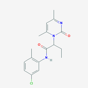 molecular formula C17H20ClN3O2 B4450966 N-(5-chloro-2-methylphenyl)-2-(4,6-dimethyl-2-oxo-1(2H)-pyrimidinyl)butanamide 