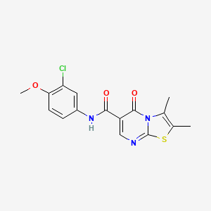 molecular formula C16H14ClN3O3S B4450971 N-(3-chloro-4-methoxyphenyl)-2,3-dimethyl-5-oxo-5H-[1,3]thiazolo[3,2-a]pyrimidine-6-carboxamide 