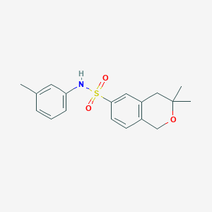 3,3-dimethyl-N-(3-methylphenyl)-3,4-dihydro-1H-isochromene-6-sulfonamide