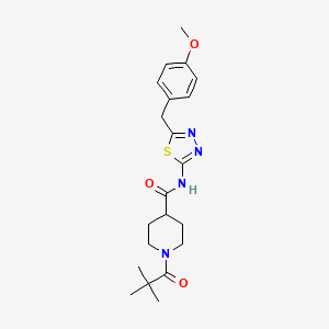 1-(2,2-dimethylpropanoyl)-N-[5-(4-methoxybenzyl)-1,3,4-thiadiazol-2-yl]-4-piperidinecarboxamide