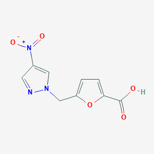 molecular formula C9H7N3O5 B445101 5-[(4-nitro-1H-pyrazol-1-yl)methyl]furan-2-carboxylic acid CAS No. 436086-87-2