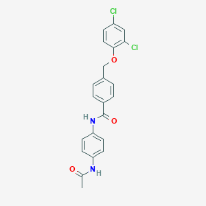 molecular formula C22H18Cl2N2O3 B445102 N-[4-(acetylamino)phenyl]-4-[(2,4-dichlorophenoxy)methyl]benzamide 