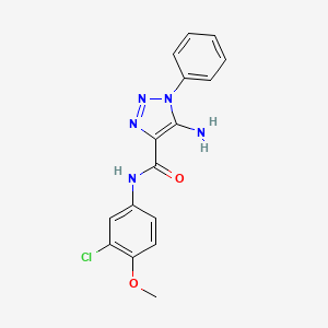 molecular formula C16H14ClN5O2 B4451037 5-amino-N-(3-chloro-4-methoxyphenyl)-1-phenyl-1H-1,2,3-triazole-4-carboxamide 