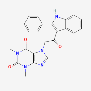 molecular formula C23H19N5O3 B4451044 1,3-dimethyl-7-[2-oxo-2-(2-phenyl-1H-indol-3-yl)ethyl]-3,7-dihydro-1H-purine-2,6-dione 