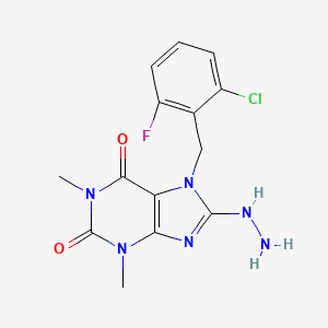 molecular formula C14H14ClFN6O2 B4451069 7-(2-chloro-6-fluorobenzyl)-8-hydrazino-1,3-dimethyl-3,7-dihydro-1H-purine-2,6-dione 