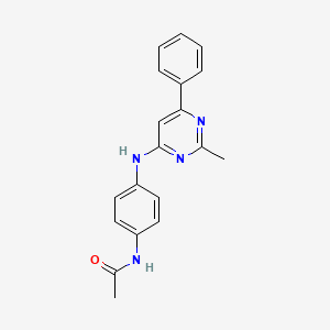 molecular formula C19H18N4O B4451081 N-{4-[(2-methyl-6-phenyl-4-pyrimidinyl)amino]phenyl}acetamide 