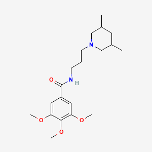 molecular formula C20H32N2O4 B4451083 N-[3-(3,5-dimethyl-1-piperidinyl)propyl]-3,4,5-trimethoxybenzamide 