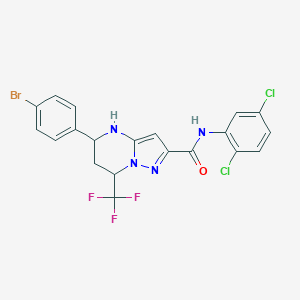 molecular formula C20H14BrCl2F3N4O B445111 5-(4-bromophenyl)-N-(2,5-dichlorophenyl)-7-(trifluoromethyl)-4,5,6,7-tetrahydropyrazolo[1,5-a]pyrimidine-2-carboxamide 