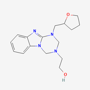 molecular formula C16H22N4O2 B4451153 2-[1-(tetrahydro-2-furanylmethyl)-1,2-dihydro[1,3,5]triazino[1,2-a]benzimidazol-3(4H)-yl]ethanol 