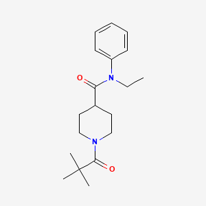 molecular formula C19H28N2O2 B4451157 1-(2,2-dimethylpropanoyl)-N-ethyl-N-phenyl-4-piperidinecarboxamide 