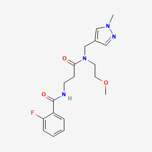 2-fluoro-N-(3-{(2-methoxyethyl)[(1-methyl-1H-pyrazol-4-yl)methyl]amino}-3-oxopropyl)benzamide