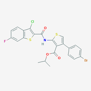 Isopropyl 4-(4-bromophenyl)-2-{[(3-chloro-6-fluoro-1-benzothien-2-yl)carbonyl]amino}-3-thiophenecarboxylate