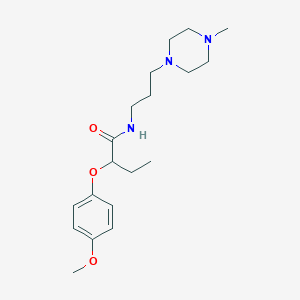 molecular formula C19H31N3O3 B4451174 2-(4-methoxyphenoxy)-N-[3-(4-methyl-1-piperazinyl)propyl]butanamide 