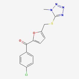 (4-chlorophenyl)(5-{[(1-methyl-1H-tetrazol-5-yl)thio]methyl}-2-furyl)methanone