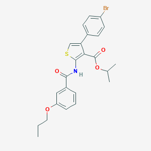 molecular formula C24H24BrNO4S B445121 Isopropyl 4-(4-bromophenyl)-2-[(3-propoxybenzoyl)amino]-3-thiophenecarboxylate 