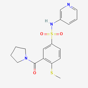 4-(methylthio)-N-3-pyridinyl-3-(1-pyrrolidinylcarbonyl)benzenesulfonamide